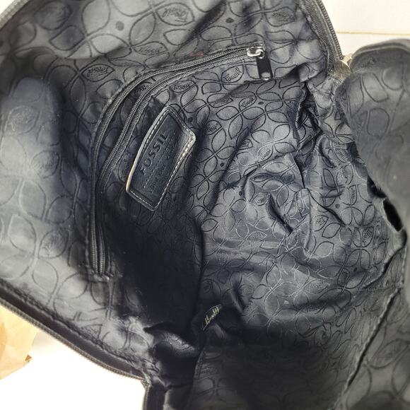 Vintage Fossil black leather backpack medium boho - Picture 10 of 10